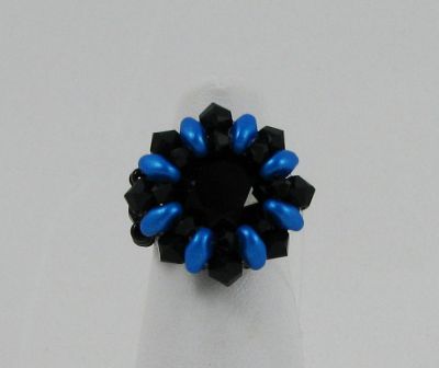 Bague en kit Saba noire et bleue