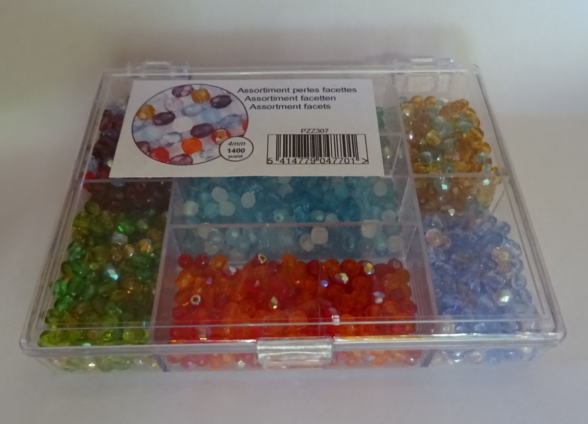 Perlenschachtel 1400 Facetten mix multicolor