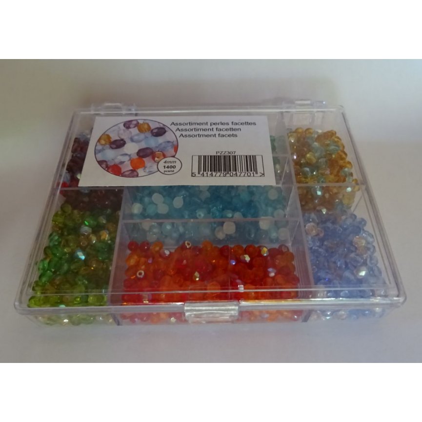 Perlenschachtel 1400 Facetten mix multicolor