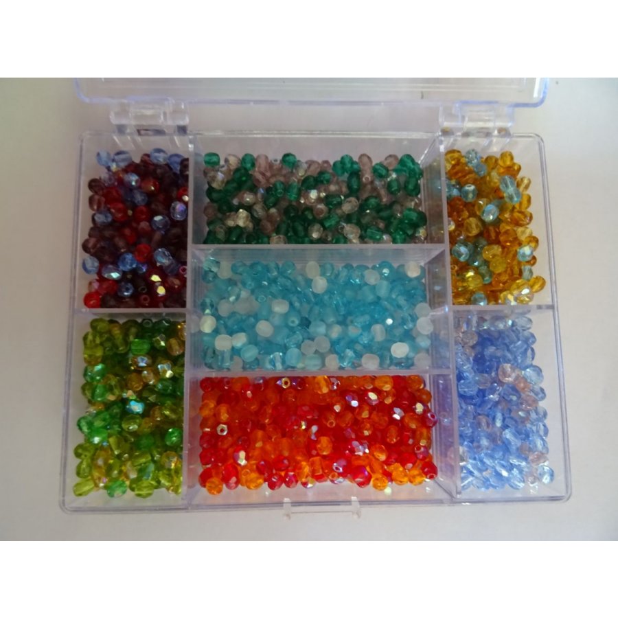 Perlenschachtel 1400 Facetten mix multicolor