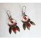 Boucles d'oreilles Créoles Feuilles rouges