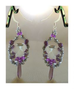 Boucles d'oreilles en kit Silkade Blanc Violet