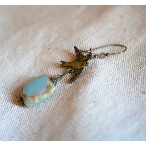 Ohrringe Stein &amp; Vogel