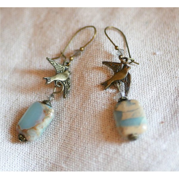 Ohrringe Stein &amp; Vogel