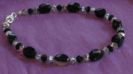 Armband Schwarze Achate &amp; Swarovski-Kristall 