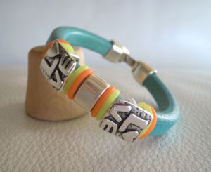 Lederarmband Regaliz Turquoise Love 