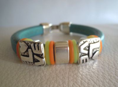 Lederarmband Regaliz Turquoise Love 