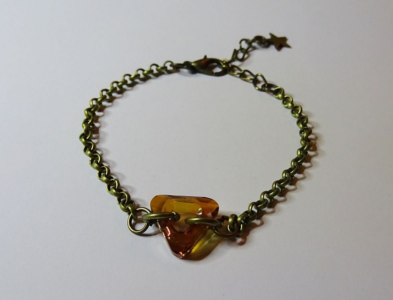 Feines Armband Kette Bronze Triangle 