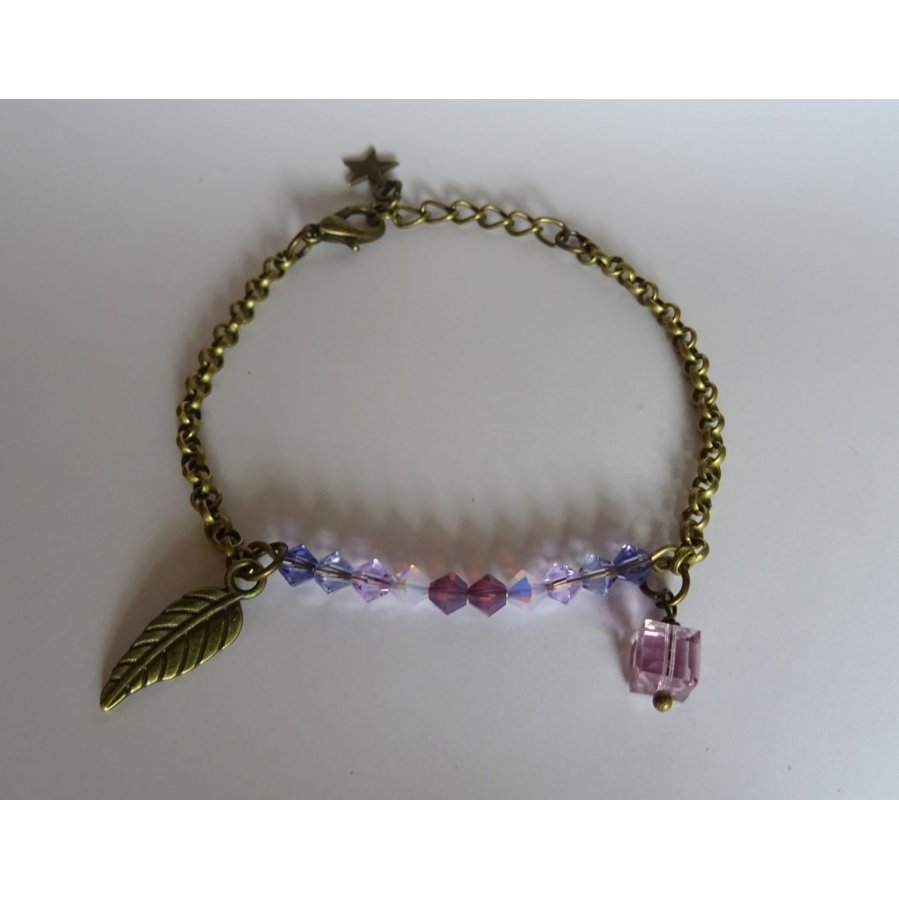 Feines Armband Kette Bronze Violett