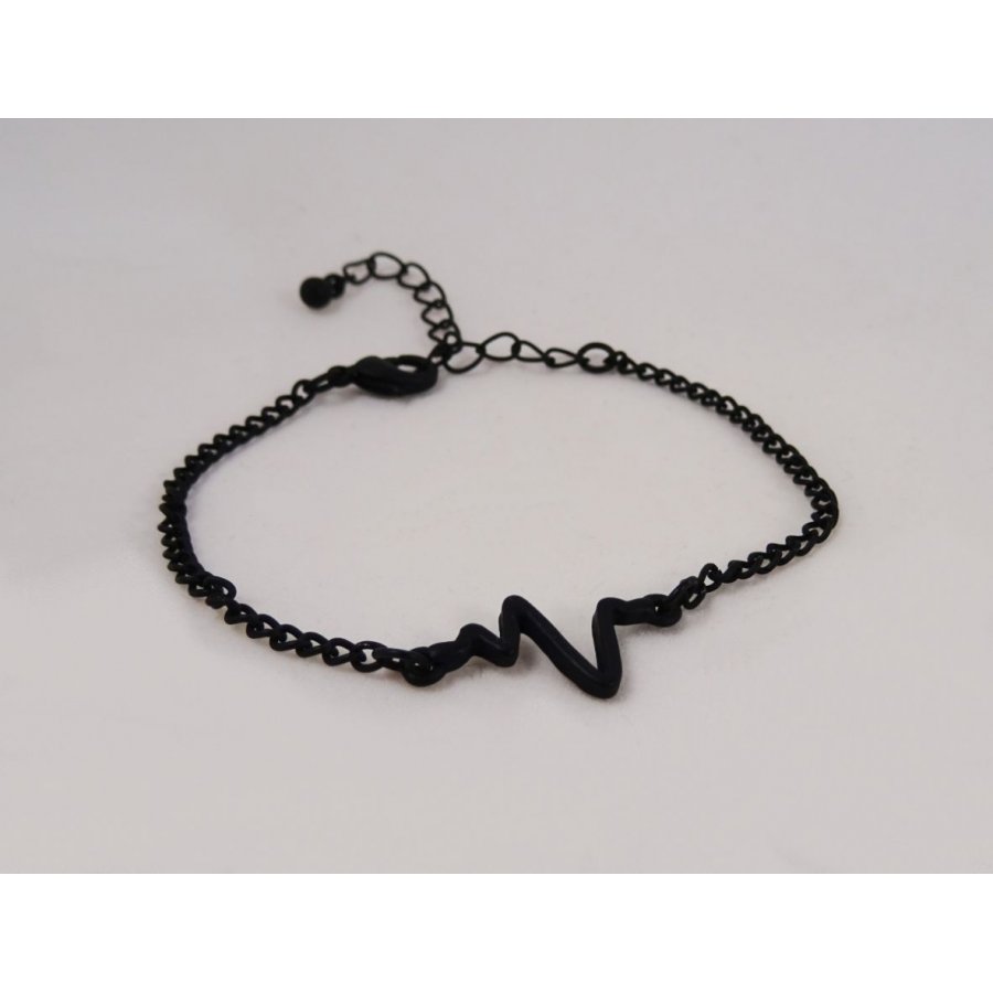 Feines schwarzes Armband Design Ondes