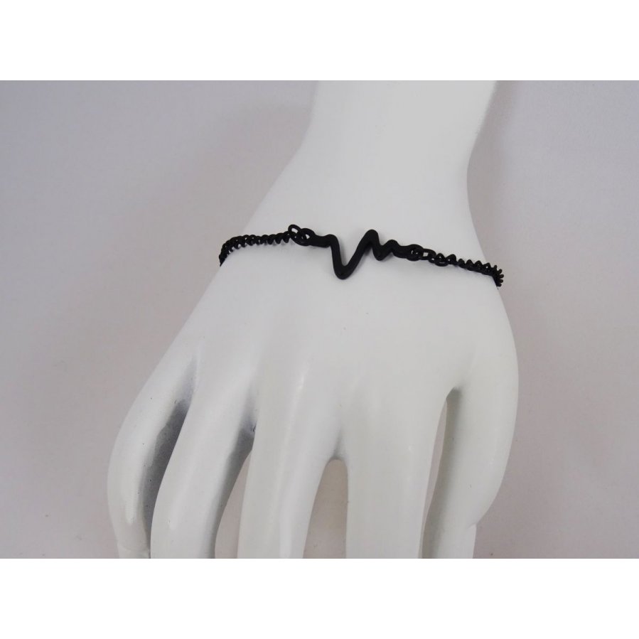 Feines schwarzes Armband Design Ondes