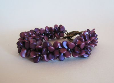 Armband im Set Duo Perlen Pip Burgundy