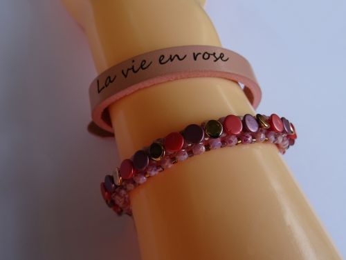 Bracelet Pointillés corail en kit