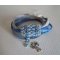 Saipan-Armband Double-Turn blaues Leder