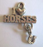 I LOVE HORSES Charm 24 mm