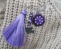 Brosche Freundschaft Violett mit Pompon 