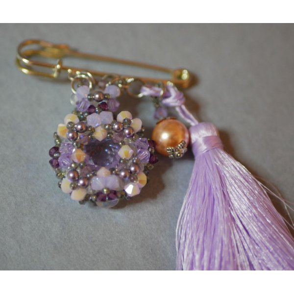 Andros Brosche Violett Pompon Mauve