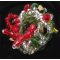 Broche Couronne de Noël rouge en kit