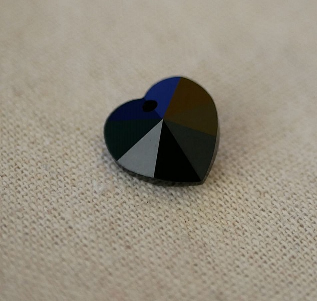 Herzanh&auml;nger aus Swarovski-Kristall 18 mm Jet