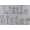 Décor texte en strass "Little sister"