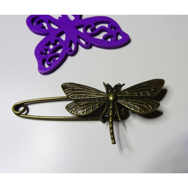 Broschennadel Libelle Bronze alt