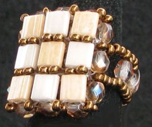 Quadratisches Ringset Tila Beige