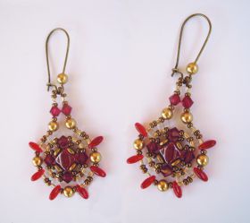 Kit boucles d'oreilles Argyle Rubis