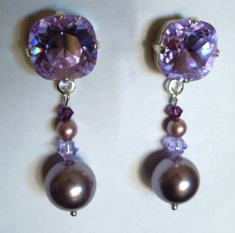 Kit boucles d'oreilles Cabochons Parme