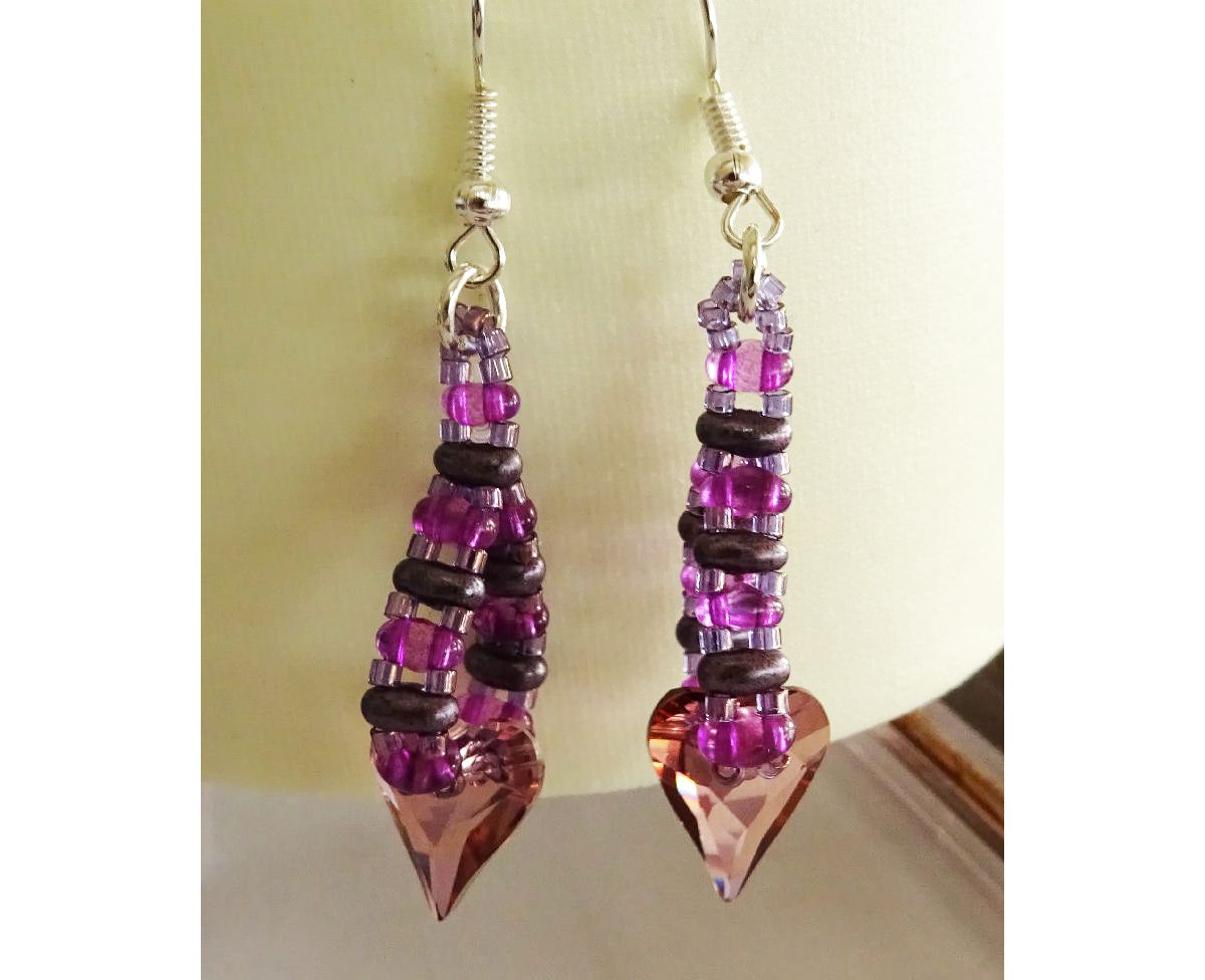 Ohrring-Set Herz Amethyst