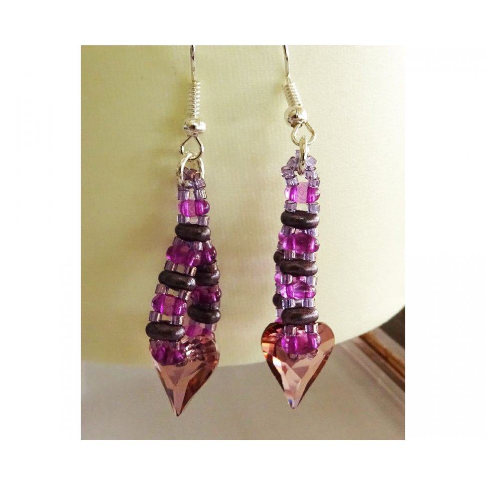 Ohrring-Set Herz Amethyst