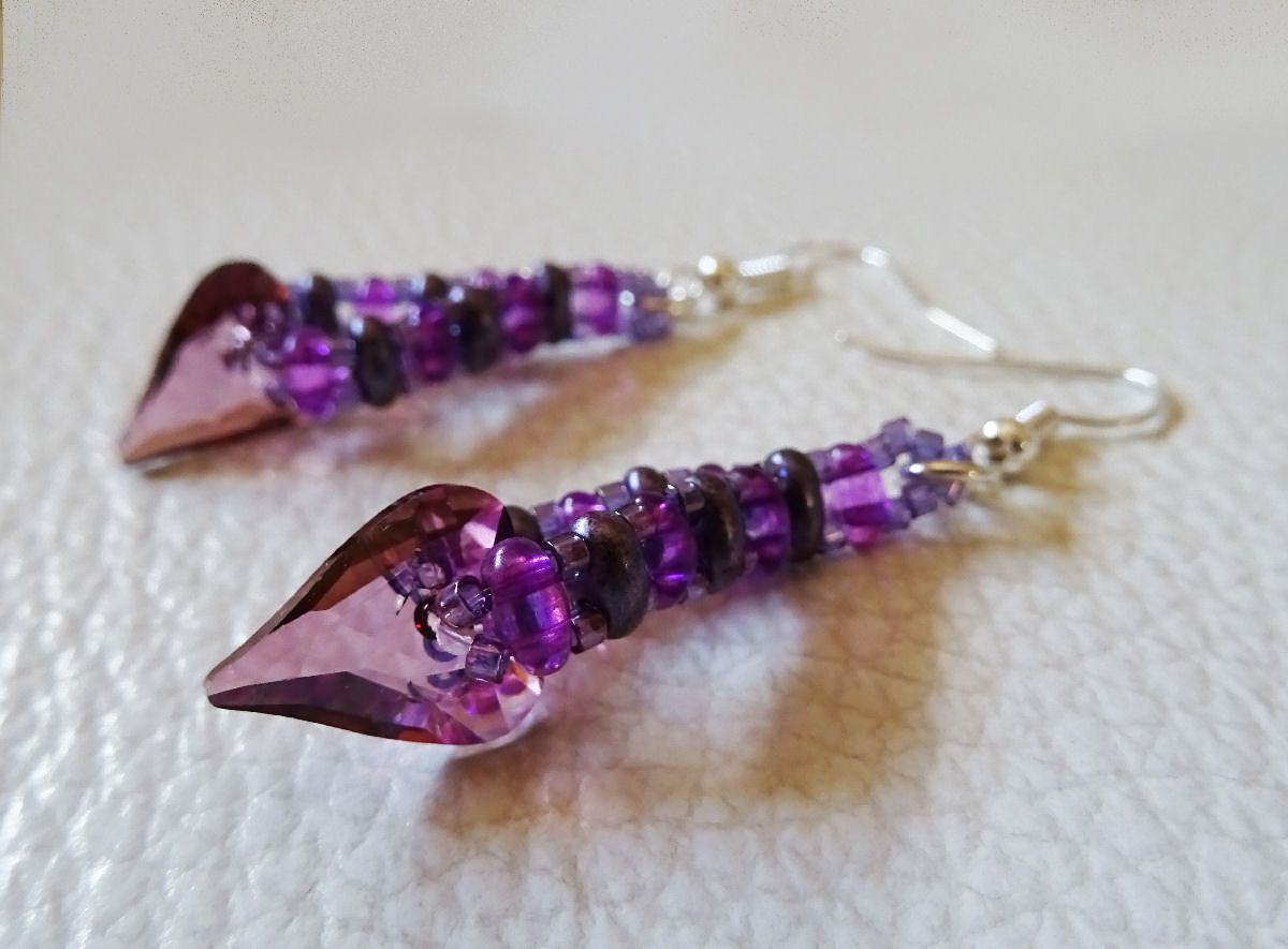 Ohrring-Set Herz Amethyst