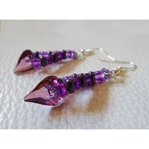 Ohrring-Set Herz Amethyst