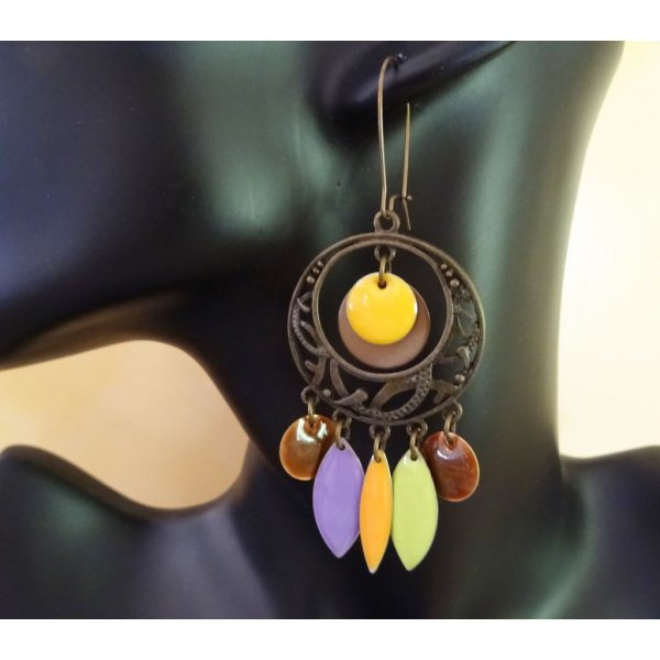 Lange Bohemian Sequin-Ohrringe