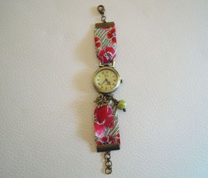 Kit montre bracelet Liberty Coquelicots et breloques