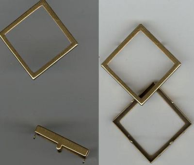 Einfassung ausgehöhltes Quadrat 20mm altgoldfarben