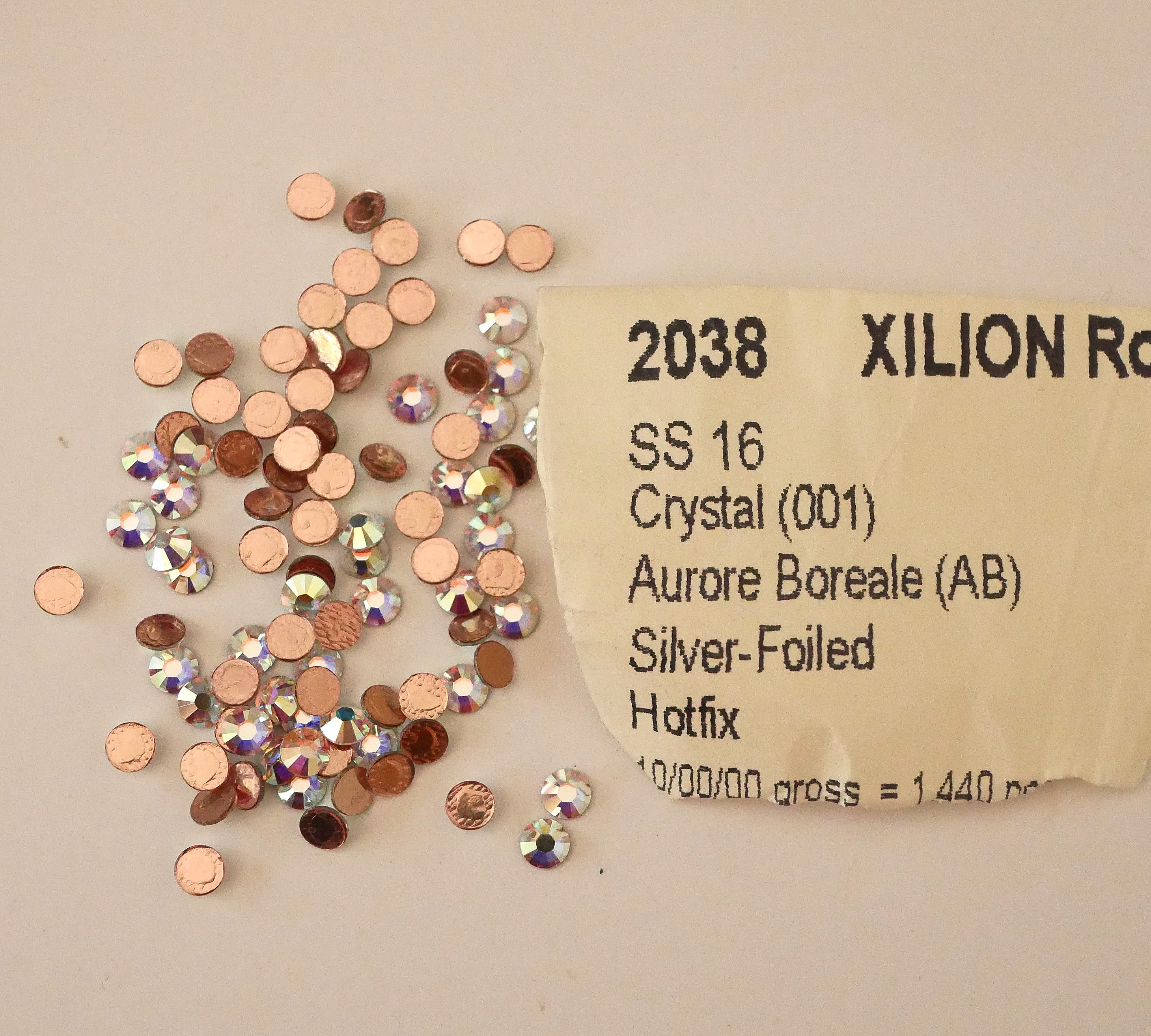 Strass SS16 crystal ab hotfix x12