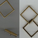 Einfassung ausgeh&ouml;hltes Quadrat 20mm altgoldfarben