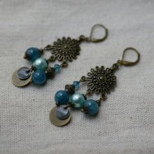 Bohemian Chandeliers Ohrringe mit blauen Perlen
