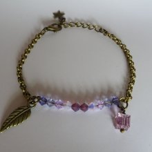 Feines Armband Kette Bronze Violett