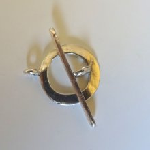 T-Verschluss Flacher Ring 17 mm versilbert 