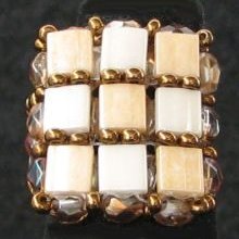 Quadratisches Ringset Tila Beige