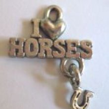 I LOVE HORSES Charm 24 mm